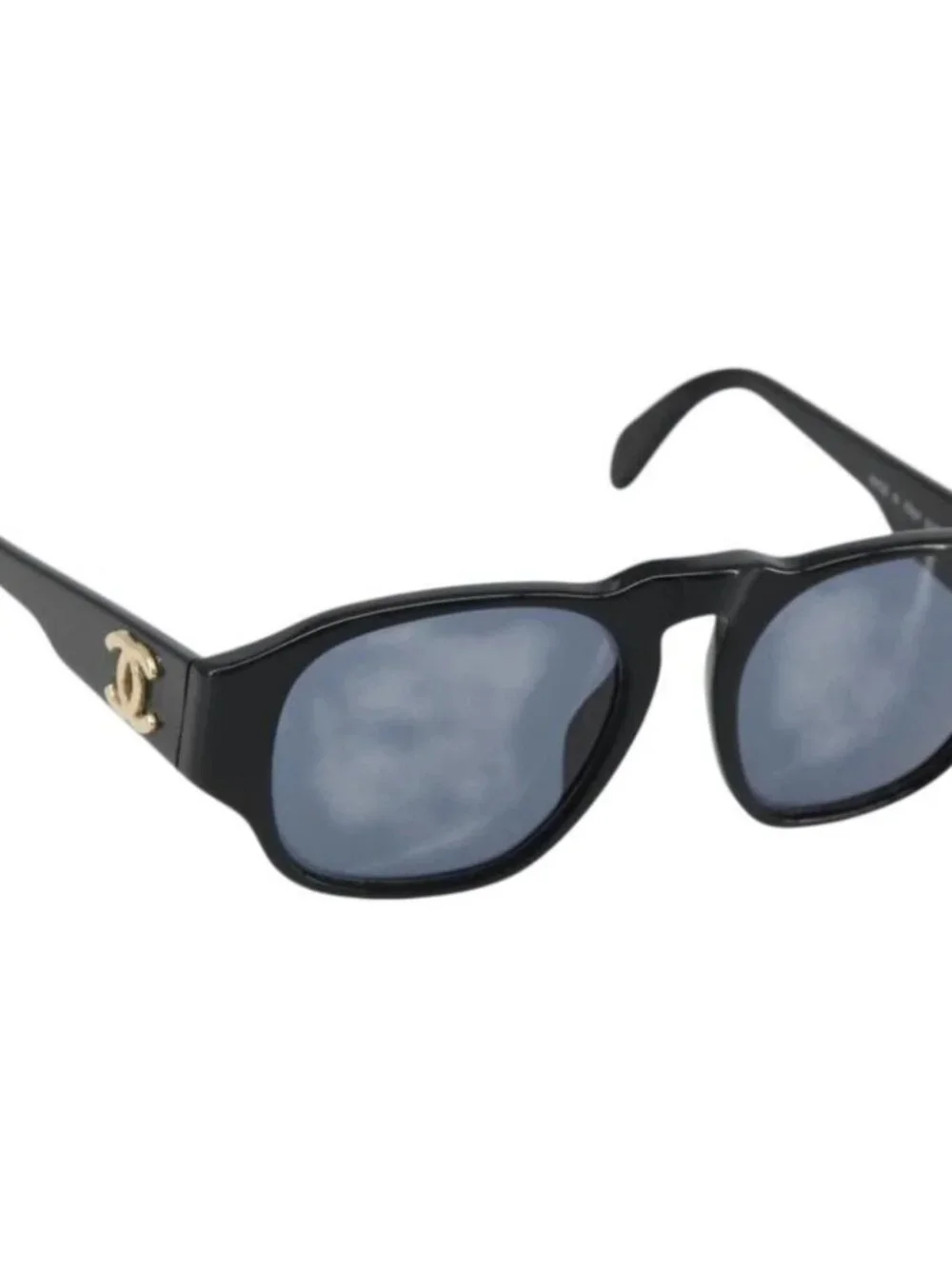 CHANEL Sunglasses plastic Black CC Auth 180946